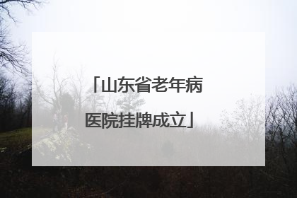 山东省老年病医院挂牌成立
