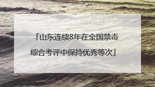 山东连续8年在全国禁毒综合考评中保持优秀等次