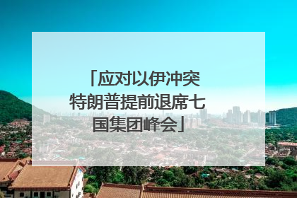 应对以伊冲突 特朗普提前退席七国集团峰会