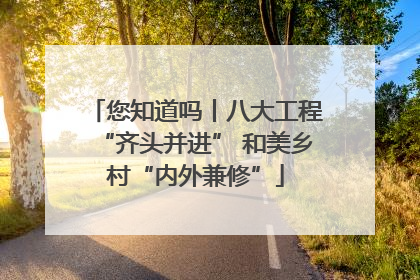 您知道吗丨八大工程“齐头并进” 和美乡村“内外兼修”