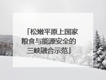 松嫩平原上国家粮食与能源安全的三峡融合示范