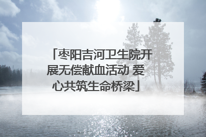 枣阳吉河卫生院开展无偿献血活动 爱心共筑生命桥梁