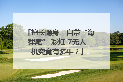 擅长隐身、自带“海狸尾” 彩虹-7无人机究竟有多牛？