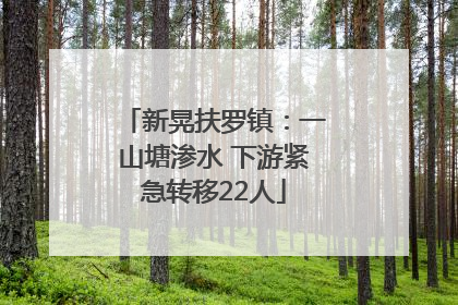 新晃扶罗镇：一山塘渗水 下游紧急转移22人