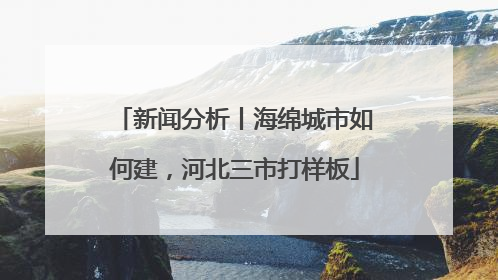 新闻分析丨海绵城市如何建，河北三市打样板