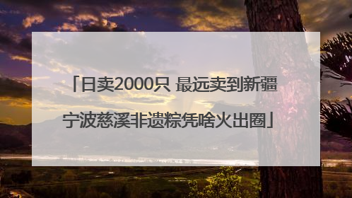 日卖2000只 最远卖到新疆 宁波慈溪非遗粽凭啥火出圈
