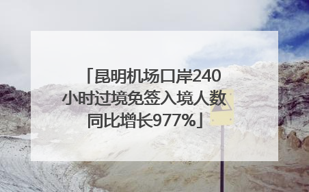 昆明机场口岸240小时过境免签入境人数同比增长977%