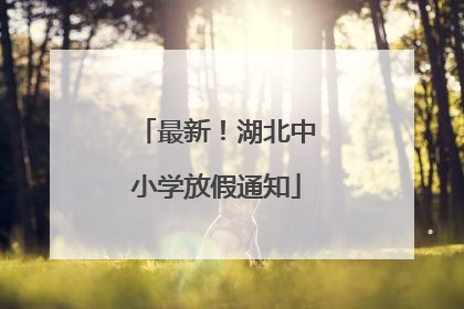 最新！湖北中小学放假通知