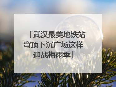 武汉最美地铁站穹顶下沉广场这样迎战梅雨季