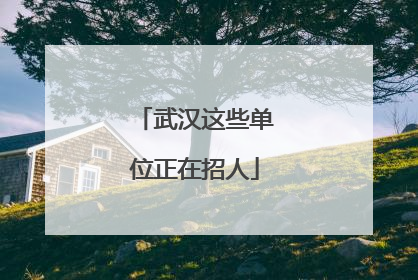 武汉这些单位正在招人