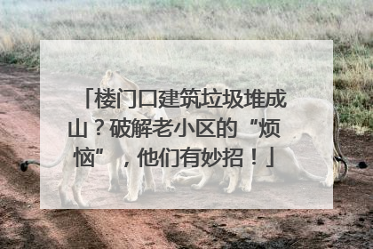 楼门口建筑垃圾堆成山？破解老小区的“烦恼”，他们有妙招！