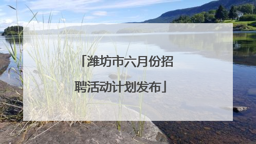 潍坊市六月份招聘活动计划发布