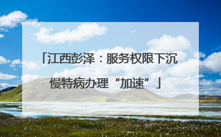 江西彭泽：服务权限下沉 慢特病办理“加速”