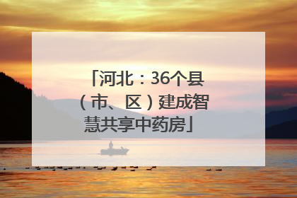 河北：36个县（市、区）建成智慧共享中药房