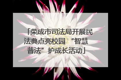 荣成市司法局开展民法典点亮校园 “智慧普法”护成长活动