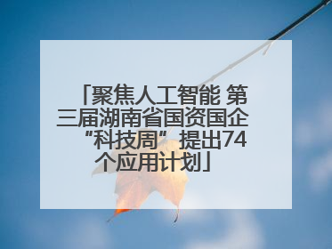 聚焦人工智能 第三届湖南省国资国企“科技周”提出74个应用计划