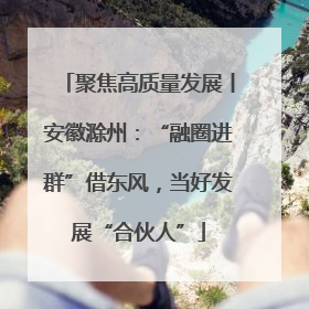 聚焦高质量发展丨安徽滁州：“融圈进群”借东风，当好发展“合伙人”