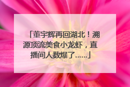 董宇辉再回湖北！溯源顶流美食小龙虾，直播间人数爆了……