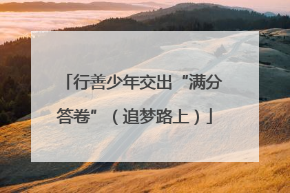 行善少年交出“满分答卷”（追梦路上）