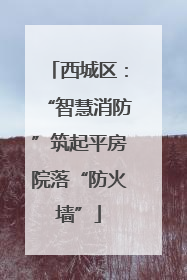 西城区：“智慧消防”筑起平房院落“防火墙”