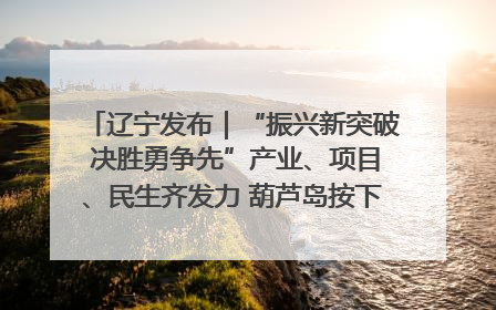 辽宁发布｜“振兴新突破 决胜勇争先”产业、项目、民生齐发力 葫芦岛按下决胜之年“加速键”