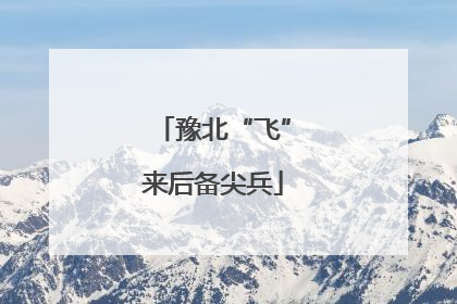 豫北“飞”来后备尖兵