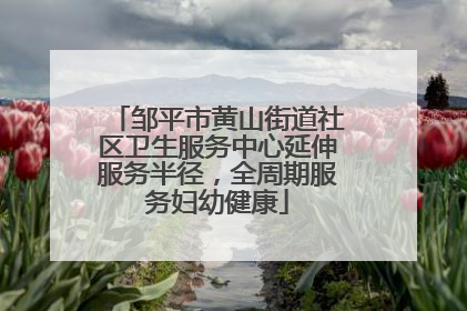 邹平市黄山街道社区卫生服务中心延伸服务半径，全周期服务妇幼健康