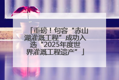 重磅！句容“赤山湖灌溉工程”成功入选“2025年度世界灌溉工程遗产”