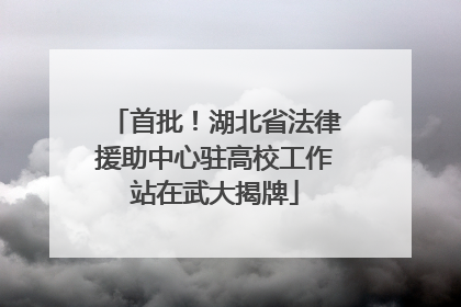 首批！湖北省法律援助中心驻高校工作站在武大揭牌