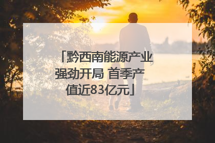 黔西南能源产业强劲开局 首季产值近83亿元