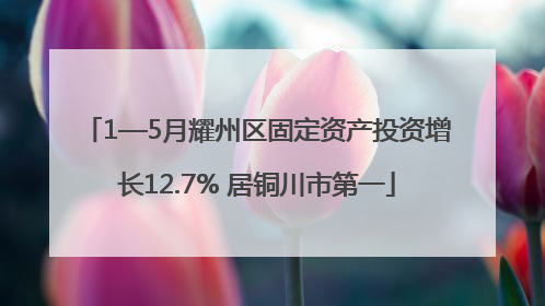 1—5月耀州区固定资产投资增长12.7% 居铜川市第一