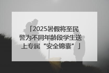 2025暑假将至民警为不同年龄段学生送上专属“安全锦囊”
