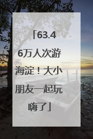 63.46万人次游海淀！大小朋友一起玩嗨了